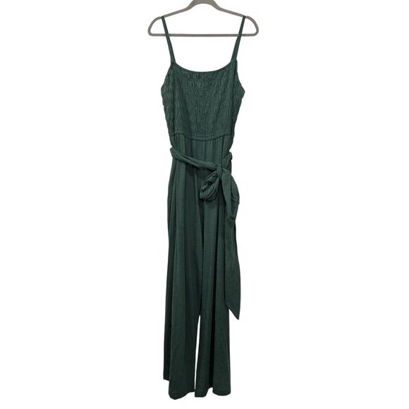 LANE BRYANT Jumpsuit Smocked Spaghetti Strap Wide Leg Green Women Size 22 24 - Picture 2 of 6